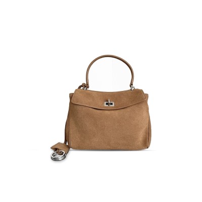 BALENCIAGA WOMEN'S RODEO HANDBAG MINI IN CAMEL 7954562AA0V1000 (22.8*9.9*8.3cm)